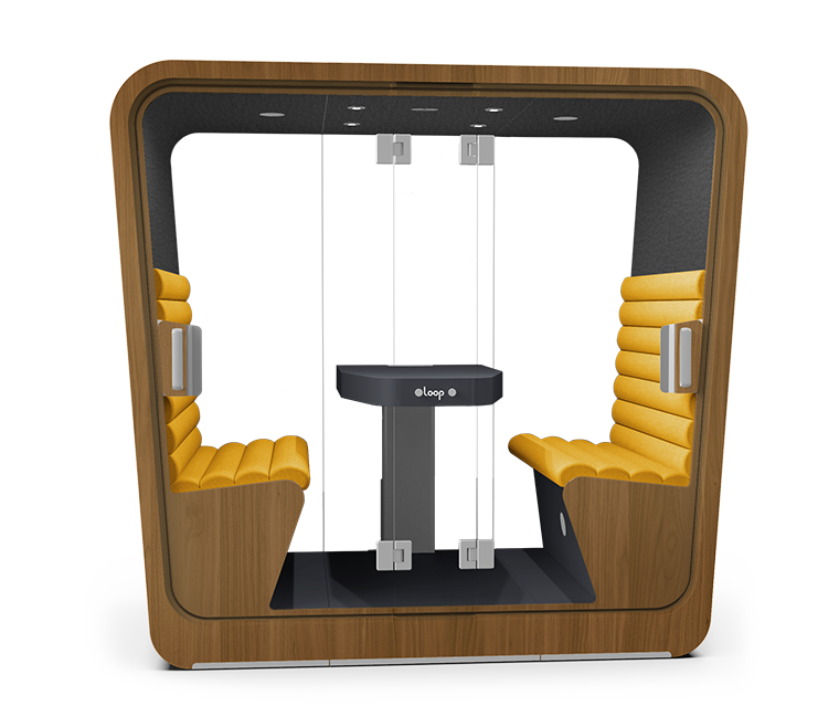Cube Booth in Walnut, Seats 1-4